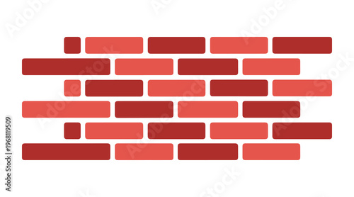 Brickwork solid icon with brick pattern vector illustration on white background for app design.