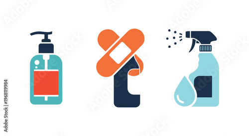 Antiseptic Line art vector clean abstract color design