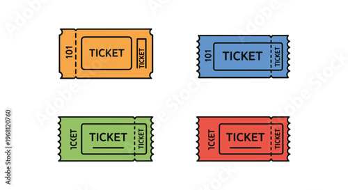 digital ticket Line art vector creative abstract colorful shapes
