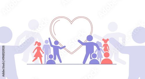 Diverse Community Love Heart Connection - People Together