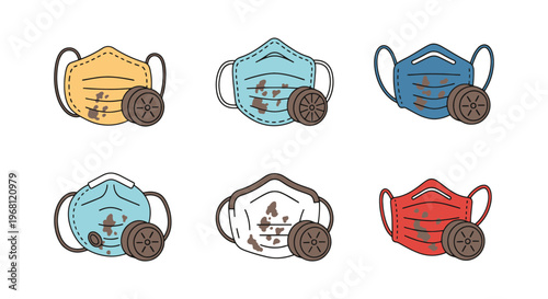 Dirty air mask Line art vector abstract clean design