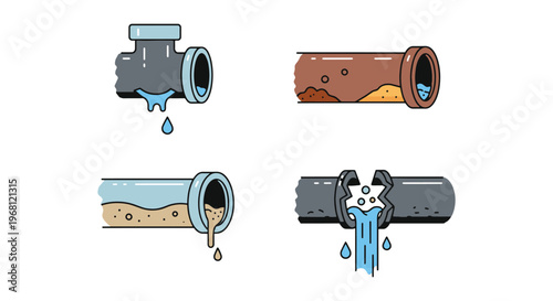 Dirty water pipe Line art minimal abstract creative illustration