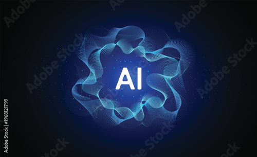 Artificial intelligence chipset on circuit board in futuristic concept technology artwork for web, banner, card, cover. Vector illustration