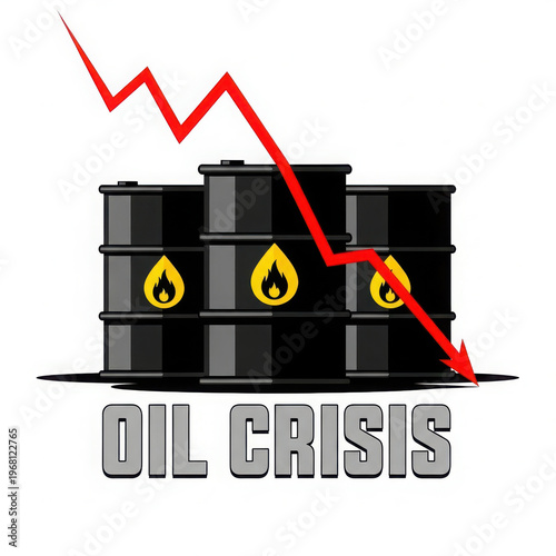 Graphic illustrating the decline in oil prices during a crisis period