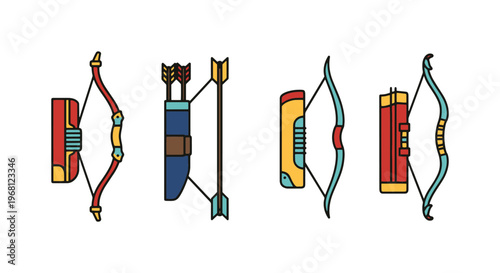 Arrow quiver Line art vector abstract simple pattern illustration