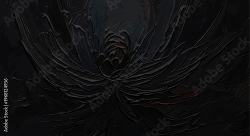 Dark abstract creature with many legs in shadow.