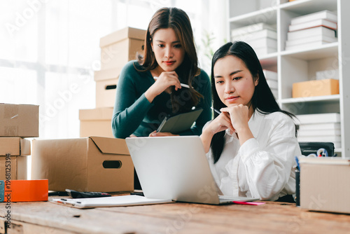 SME startups and small businesses struggling with declining sales are checking inventory, packing products, and preparing for shipments.