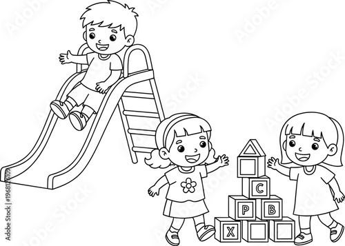 Children Playing on a Playground.