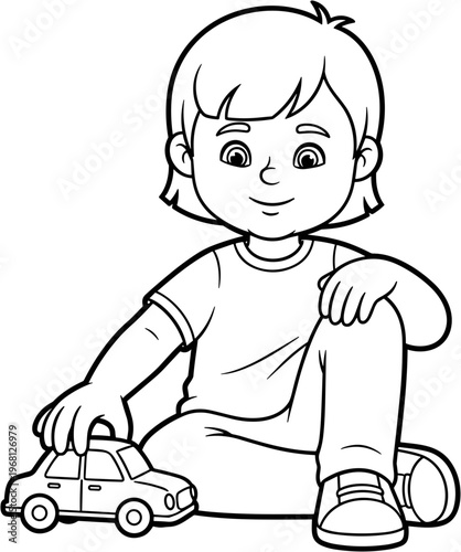 Little Boy Playing With Toy Car 2.