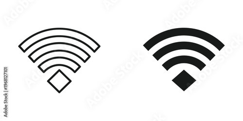 Comparison of wifi signal strength indicators with different signal bar styles