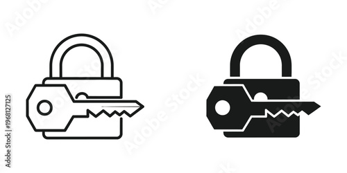 Open and closed padlock icons with keys symbolizing security and access control