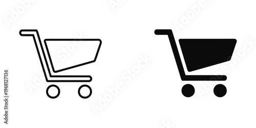 Comparison of empty and full shopping cart icons