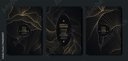 Luxury gold floral background with an elegant frame, delicate line flowers, ornamental leaves. Premium vector design for wedding invitations, gala cards, birthday flyers, monograms