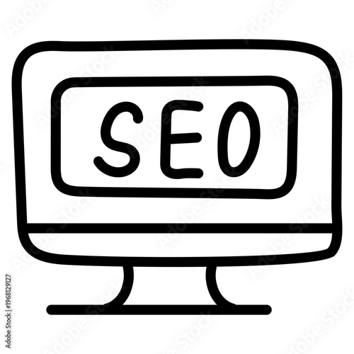 Conceptual linear design icon of search engine optimization 