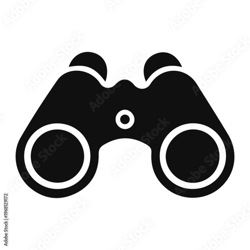 Person using binoculars for observing and exploring nature outdoors closely