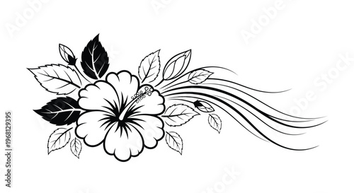 A delicate ink sketch of a dandelion seed head with floating seeds