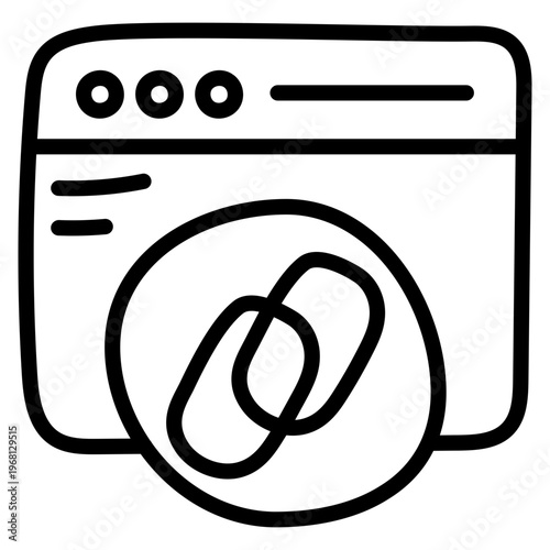 An icon design of linked website 