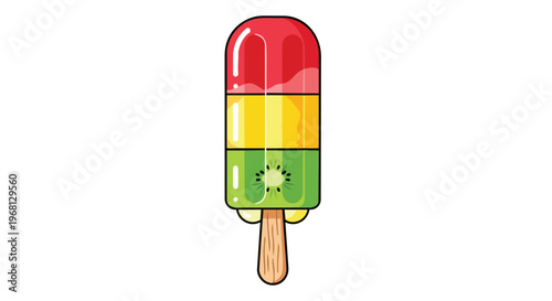 Refreshing layered fruit popsicle with kiwi design