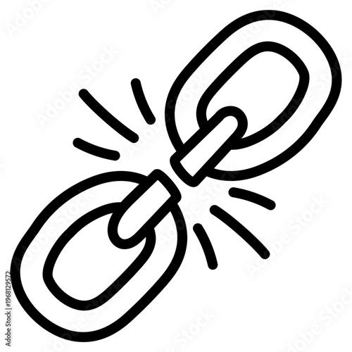 A beautiful design icon of broken link  