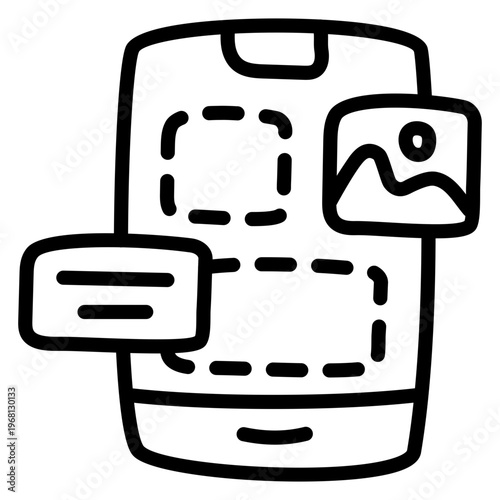 Unique style icon of mobile landscape