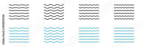 Wave line and wavy zigzag lines. Black underlines wavy curve zig zag line pattern in abstract style. Vector Illustration . EPS 10 .
