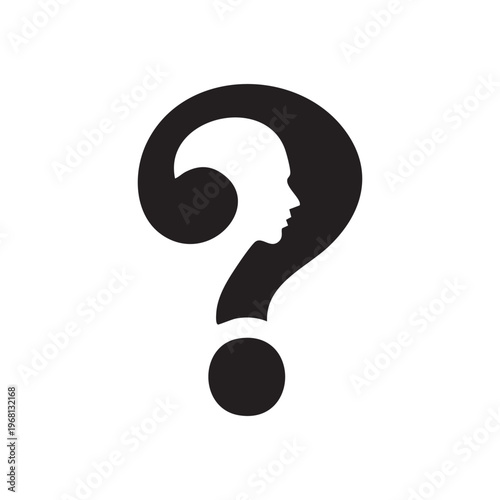 Illustration of a question mark human head.