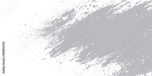 Abstract dynamic strokes of grey paint splash across a clean canvas, creating a captivating visual texture with an element of urban art. 