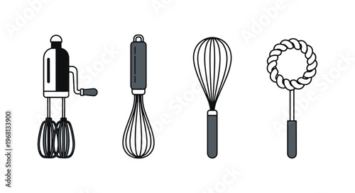 Egg Beater Line art vector simple abstract minimal
