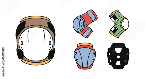 Elbow pads Line art vector minimal modern abstract illustration