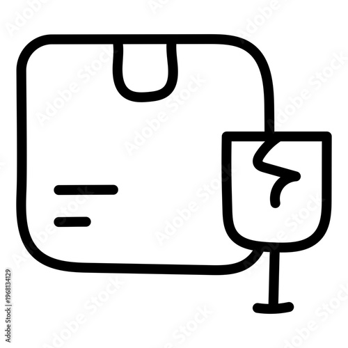 Modifiable icon of fragile parcel