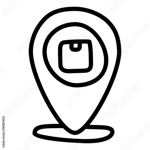 Modern style icon of parcel location