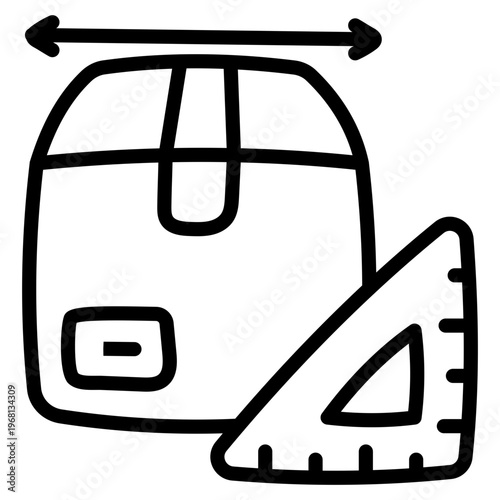 Trendy style icon of parcel size  
