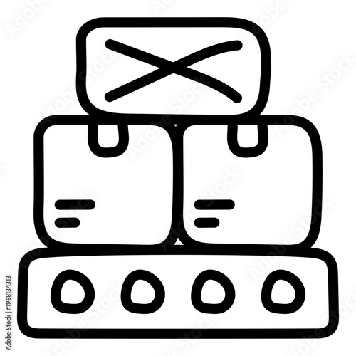 Conveyor belt icon, editable vector