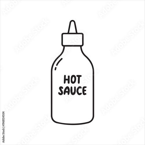  Vector Hot Sauce Bottle Flat Design Illustration