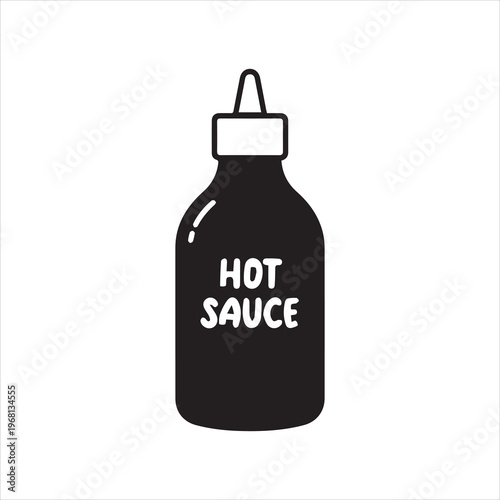 Vector Hot Sauce Bottle Flat Design Illustration