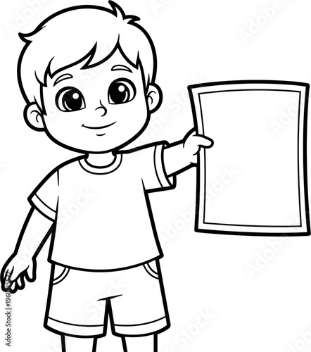 Boy Holding Blank Sign Board 1.