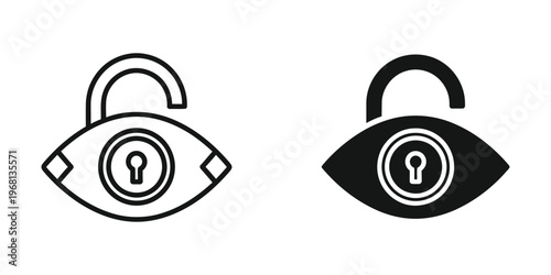 Surveillance symbolized by an eye with an open and a closed padlock