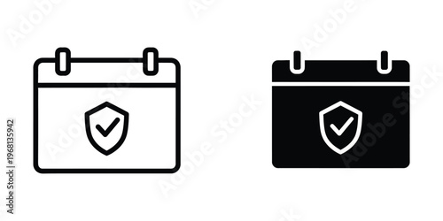 Contrast between secure and unsecure calendar reminders with shield icons
