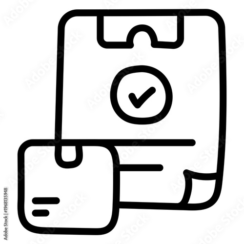 Trendy style icon of verified parcel  