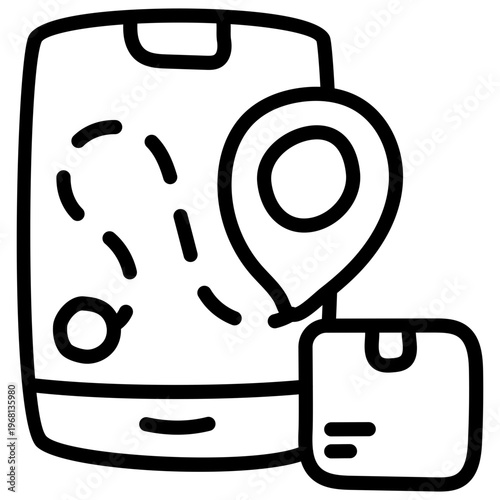 Modern style icon of parcel location