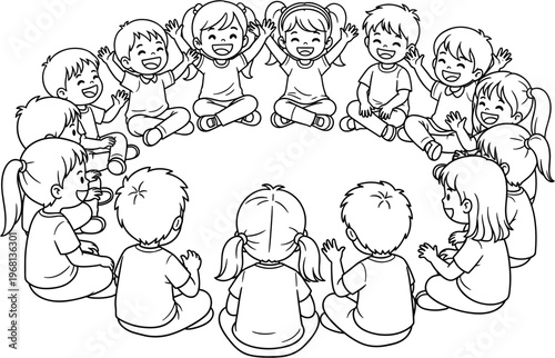 Children sitting in a circle together 2.