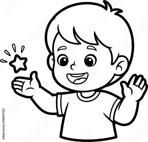 Little boy with a star.