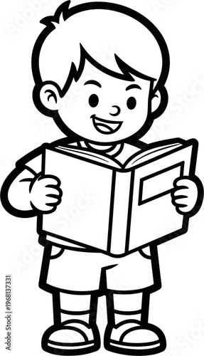 Smiling Boy Holding Open Book 1.