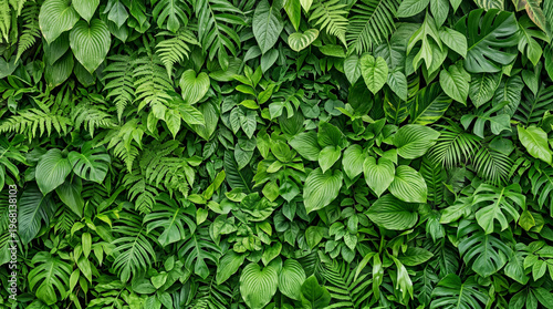 Vibrant Green Leaves Wall