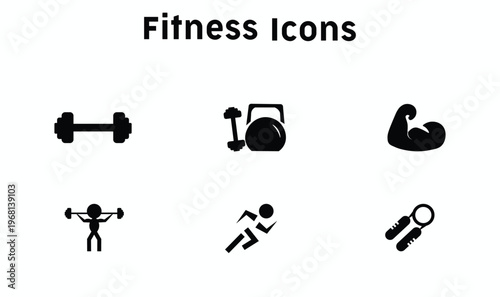 Fitness icons vector