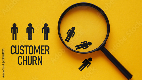 Customer Churn Analysis Concept with Data Analytics, Client Retention Strategy, Business Metrics, Loss Prevention, User Behavior Insights and Reducing Customer Attrition in Modern Marketing