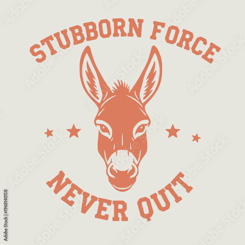 Donkey Head Illustration with Text.