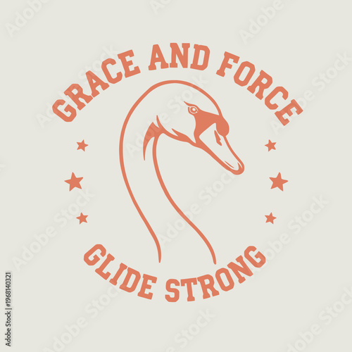 Swan Logo With Sunglasses Illustration.