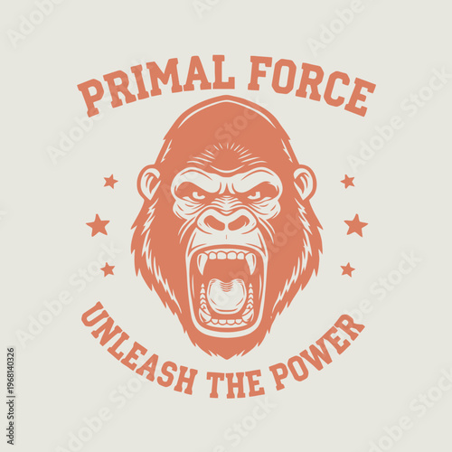 Primal Force Gorilla Head Illustration.