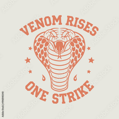 Venomous Cobra Snake Head Portrait.